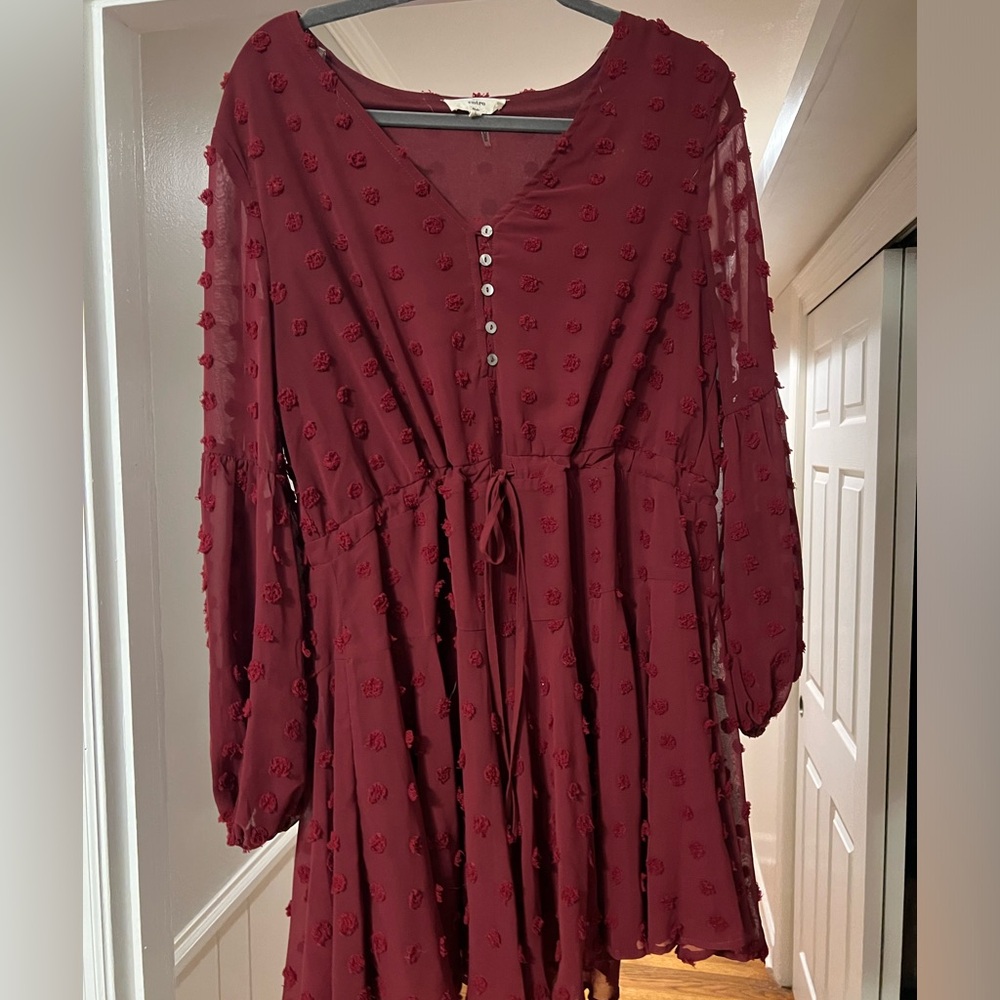 Red dress with cinch in waist